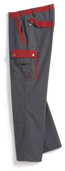 BP, Komfort-Cargohose mit Kniepolstertaschen, dunkelgrau/rot