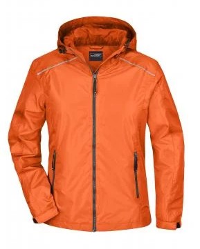 James & Nicholson, Ladies' Rain Jacket, orange/carbon