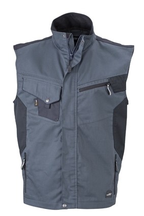 James & Nicholson, Workwear Vest - STRONG -, carbon/black