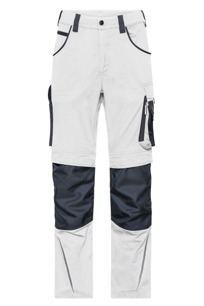 James & Nicholson, Workwear Pants Slim Line - STRONG -, white/carbon