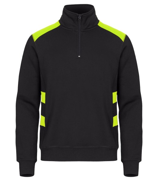 Clique, Sweatshirt Ambition Half Zip, schwarz/gelb